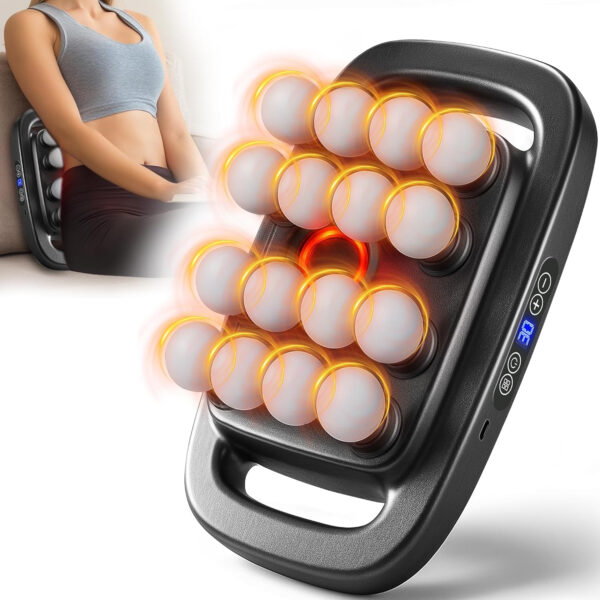 6893658662b4e07fcb36242ed839d367410b86c6c4ca84aa95803.jpg 16-Drive 8-Head Massage Gun Set, Deep Tissue Massage Gun Portable with 3 Modes & 30 Intensities, Red Light Therapy, Quiet Percussion Massager for Legs, Waist, Buttocks Muscles Pain Relief
