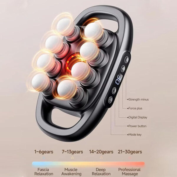 689365cb140f65da5d510cc6e41d7b38155859126dcd9fdb6cbfd.jpg 16-Head Massage Gun Set with 30 Levels & 3 Modes, Massage Gun Deep Tissue Neck Massager with 16 Heads, for Deep Tissue, Back, Shoulders, Legs, Pain Relief