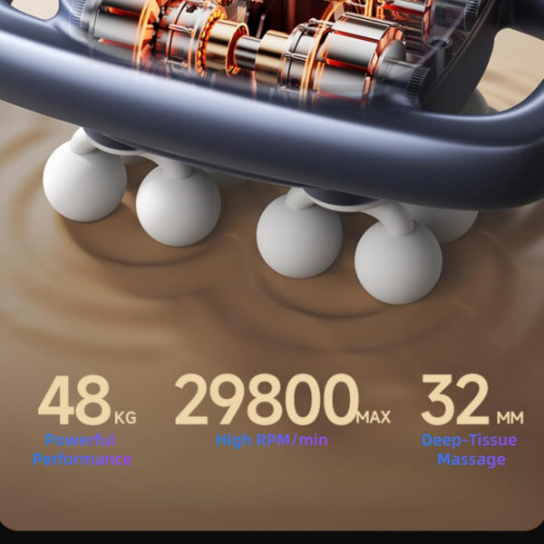689365d4609b1923ec1a78aaf6d01bb16075ab1f6adc5c8dae39d.jpg 16-Head Massage Gun Set with 30 Levels & 3 Modes, Massage Gun Deep Tissue Neck Massager with 16 Heads, for Deep Tissue, Back, Shoulders, Legs, Pain Relief