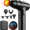 AERLANG Massage Gun with Heat Deep Tissue Back Massager Neck Massager for Pain Relief,Muscle Percussion Massage Gun, Birthday Gifts for Men Women Dad him Handheld Message Gun with 7Heads&Silent
