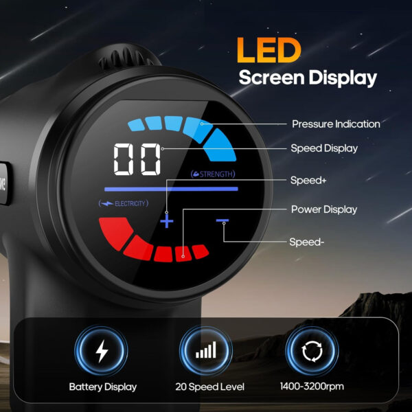 AERLANG Massage Gun with Heat Deep Tissue Back Massager Neck Massager for Pain Relief,Muscle Percussion Massage Gun, Birthday Gifts for Men Women Dad him Handheld Message Gun with 7Heads&Silent