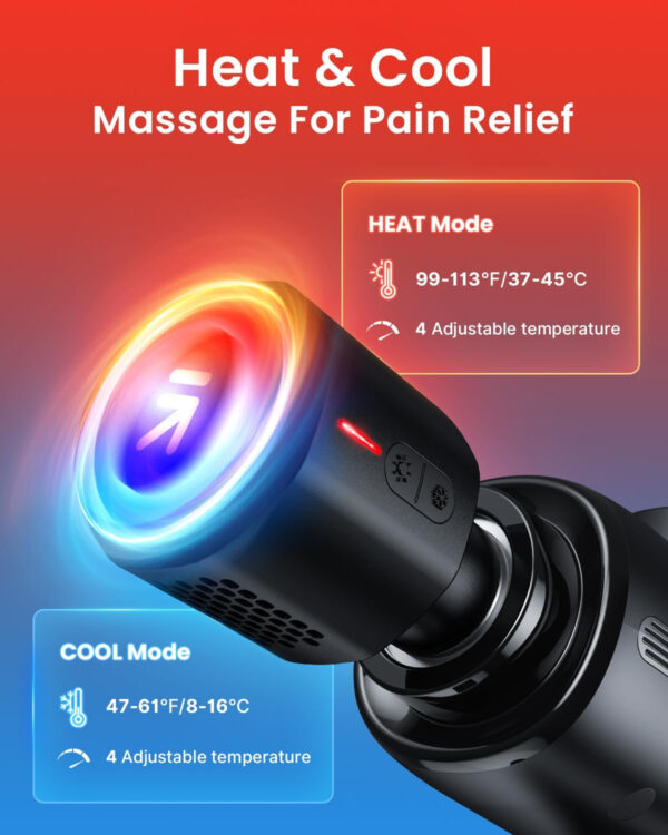 68936673b93f3c6718d3145113ab4a89838cefd00d81322dd6940.jpg RENPHO Thermacool Massage Gun Deep Tissue with Heat and Cold Head, Handheld Muscle Massager with Carry Case, Percussion Body Muscle Masajeador for Men Women Athletes, Active