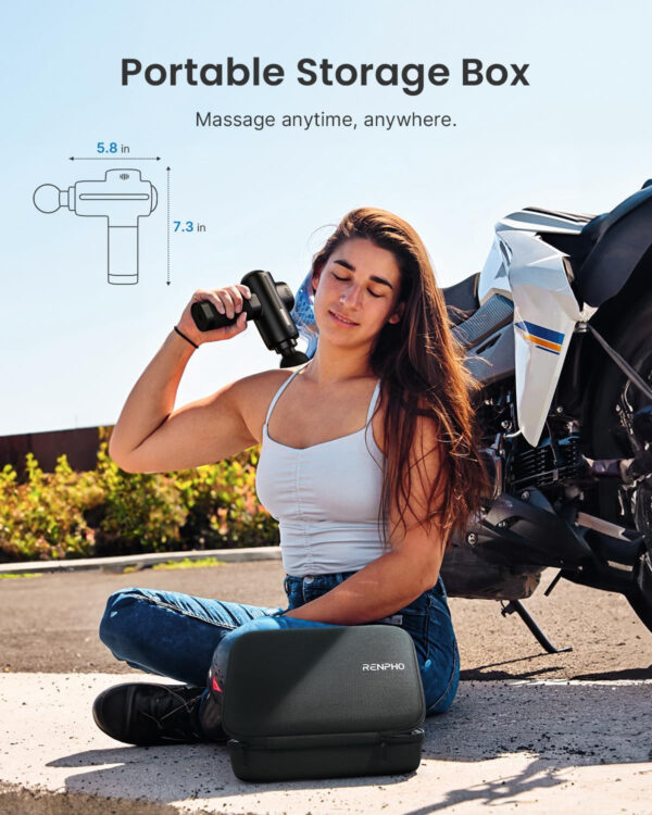 68936676cbbe9d7b7cc27bab8db8521d4fd057ec0099446fc340e.jpg RENPHO Thermacool Massage Gun Deep Tissue with Heat and Cold Head, Handheld Muscle Massager with Carry Case, Percussion Body Muscle Masajeador for Men Women Athletes, Active