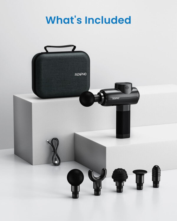 689366834964ad2ec61c44f845bae98cd9f740b68aa9a2e65be81.jpg RENPHO Thermacool Massage Gun Deep Tissue with Heat and Cold Head, Handheld Muscle Massager with Carry Case, Percussion Body Muscle Masajeador for Men Women Athletes, Active