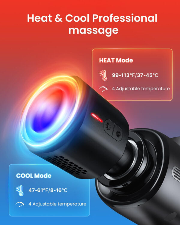 68936687d26a1f45a4c8daf0700c1e72c02f9cdfb3264ca0280b6.jpg RENPHO Thermacool Massage Gun Deep Tissue with Heat and Cold Head, Handheld Muscle Massager with Carry Case, Percussion Body Muscle Masajeador for Men Women Athletes, Active