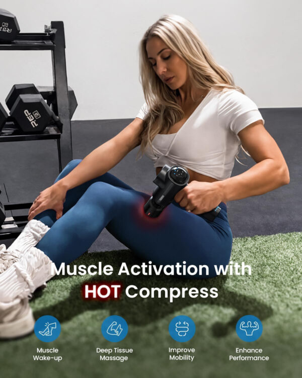 6893669161c7a7d1d467e26c1509b032e1323a717f97ae22eeeeb.jpg RENPHO Thermacool Massage Gun Deep Tissue with Heat and Cold Head, Handheld Muscle Massager with Carry Case, Percussion Body Muscle Masajeador for Men Women Athletes, Active