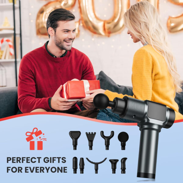 689366bf1e8a9db85b424910785312b8169d5533ae2b163879df6.jpg JQX Massage Gun, Deep Tissue Massager Gun for Pain Relief, Percussion Muscle Massage Gun for Athelets, Handheld Electric Back Massager with 30 Speed Levels & 9 Massage Heads