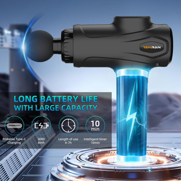 689366e4bbc57957f7f15a0e2c02bed1334f2e8c7dfb9962bfa01.jpg YANRAN Deep Tissue Massage Gun Portable, Percussion Massage Gun with 7 Levels & 6 Massage Heads, Electric Massager for Muscles Pain Relief, Gifts for Men Women Athletes for Sports and Relaxation