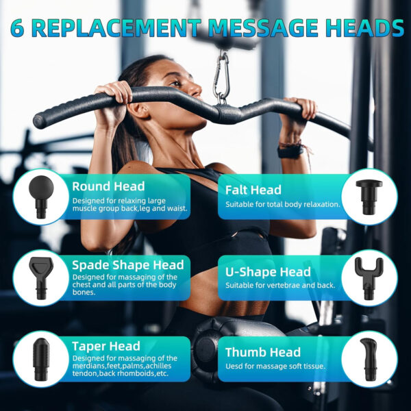 689366e8061e3baf9ea9ad60607319da077f65d488336671cc72a.jpg YANRAN Deep Tissue Massage Gun Portable, Percussion Massage Gun with 7 Levels & 6 Massage Heads, Electric Massager for Muscles Pain Relief, Gifts for Men Women Athletes for Sports and Relaxation