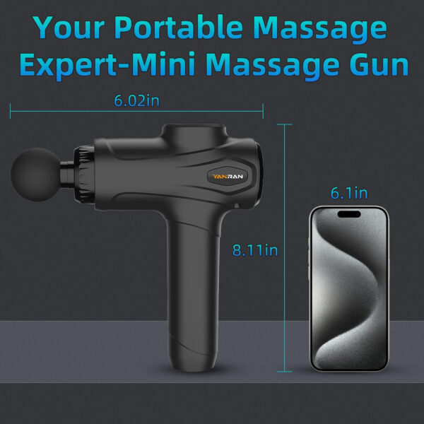 689366ea1b4fa5215dc744d3061587c5578449e473b74ca3e576e.jpg YANRAN Deep Tissue Massage Gun Portable, Percussion Massage Gun with 7 Levels & 6 Massage Heads, Electric Massager for Muscles Pain Relief, Gifts for Men Women Athletes for Sports and Relaxation