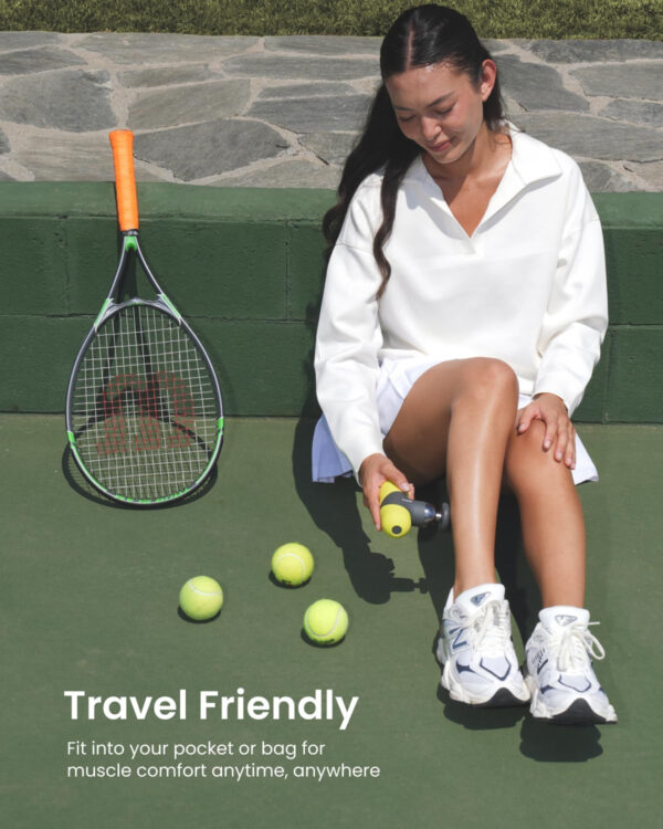 RENPHO Mini Thermal Massage Gun with Heat, Portable Deep Tissue Percussion Massager, Color Silicone Sleeves Travel Size with Carry Case, Grey