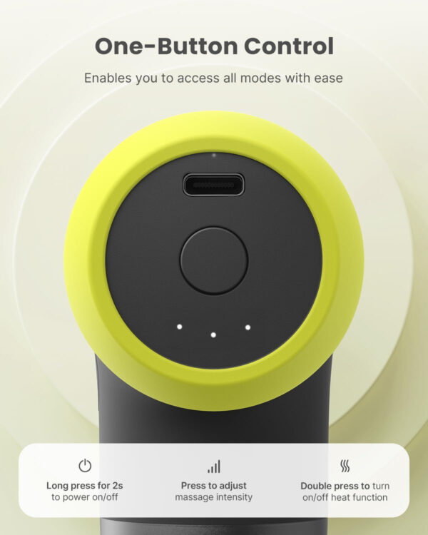 RENPHO Mini Thermal Massage Gun with Heat, Portable Deep Tissue Percussion Massager, Color Silicone Sleeves Travel Size with Carry Case, Grey