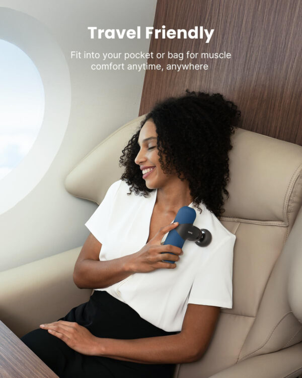 RENPHO Mini Thermal Massage Gun with Heat, Portable Deep Tissue Percussion Massager, Color Silicone Sleeves Travel Size with Carry Case, Grey