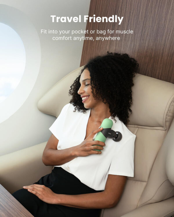 RENPHO Mini Thermal Massage Gun with Heat, Portable Deep Tissue Percussion Massager, Color Silicone Sleeves Travel Size with Carry Case, Grey