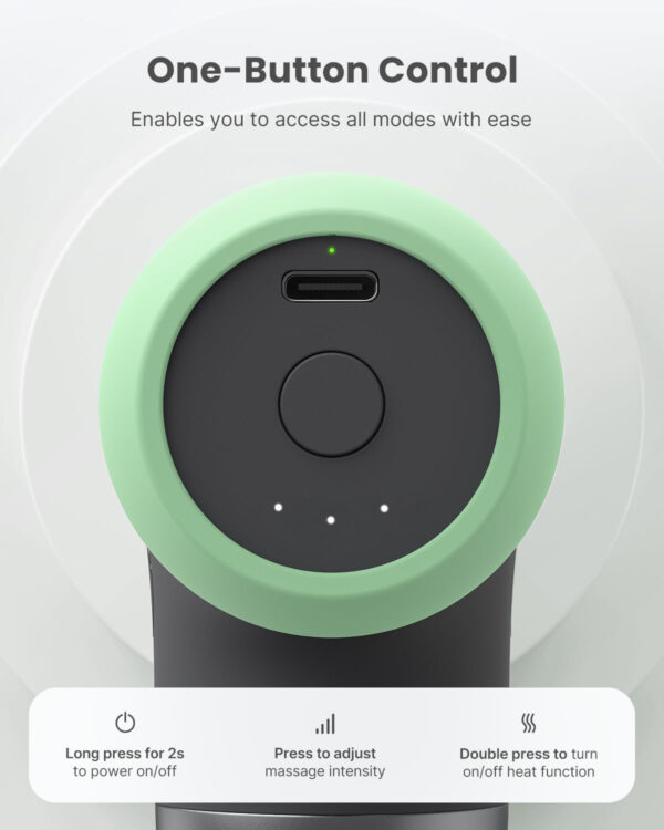 RENPHO Mini Thermal Massage Gun with Heat, Portable Deep Tissue Percussion Massager, Color Silicone Sleeves Travel Size with Carry Case, Grey