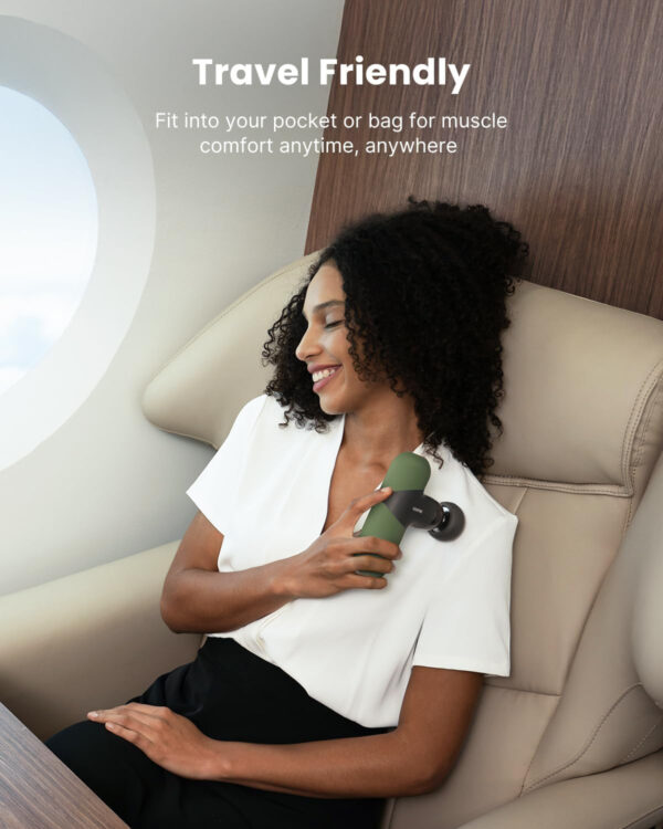 RENPHO Mini Thermal Massage Gun with Heat, Portable Deep Tissue Percussion Massager, Color Silicone Sleeves Travel Size with Carry Case, Grey