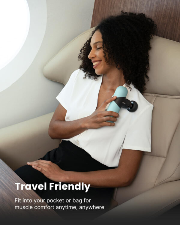 RENPHO Mini Thermal Massage Gun with Heat, Portable Deep Tissue Percussion Massager, Color Silicone Sleeves Travel Size with Carry Case, Grey