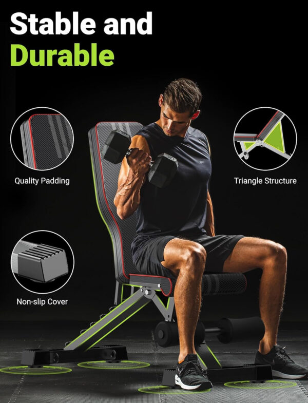 68936a2a3b67ea6feeaf3a8ced0918d0910e4efa36a8d378f72a6.jpg Yoleo Adjustable Weight Bench for Full Body Workout Foldable Bench Press Bench of Home Gym Strength Training Incline Decline Flat Utility Workout Bench with Quick Folding& Fast Adjustment (Black)