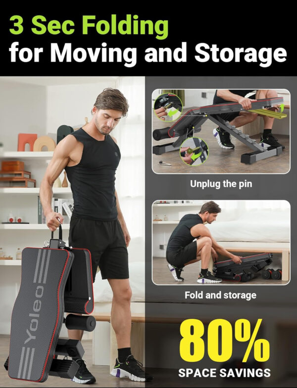 68936a2b2105a8e33c39b5f1c1ea2ba82e71959a965f5ccb67e06.jpg Yoleo Adjustable Weight Bench for Full Body Workout Foldable Bench Press Bench of Home Gym Strength Training Incline Decline Flat Utility Workout Bench with Quick Folding& Fast Adjustment (Black)