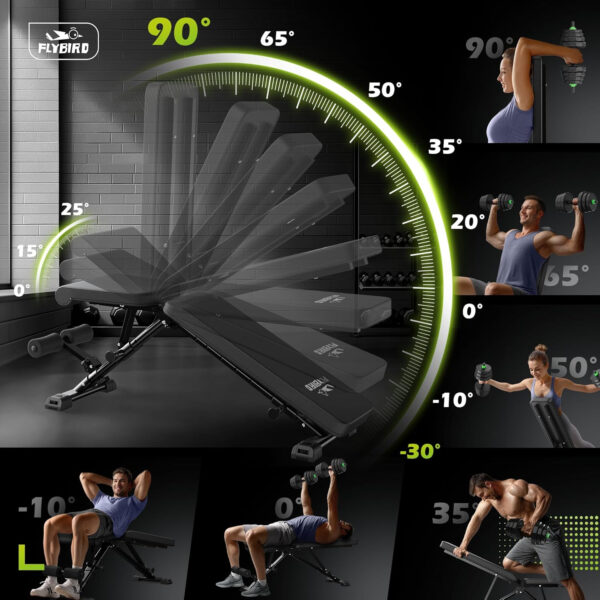 68936a9b67c7be87e9d6405847c652bd335dce444943a3c378e2c.jpg FLYBIRD Weight Bench, Adjustable Strength Training Bench for Full Body Workout with Fast Folding-New Version