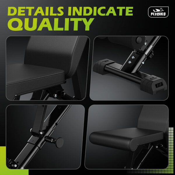 68936a9f096ae479898737daea85c5099d798d4675c62eb9bbd38.jpg FLYBIRD Weight Bench, Adjustable Strength Training Bench for Full Body Workout with Fast Folding-New Version