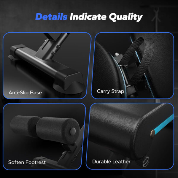 MERACH Adjustable Weight Bench, 990LBS Fast Folding Weight Benches for Home Gym, Workout Bench with Extended Head Support, Incline Decline Flat Utility Bench Press for Full Body