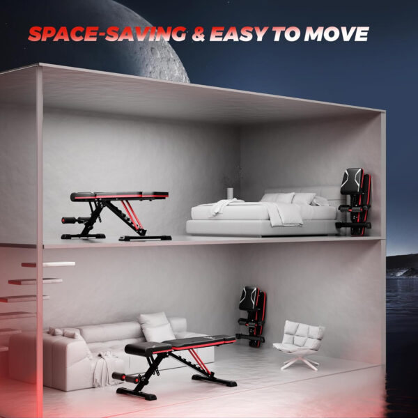 68936b56e4a9c26f9dd2a8433a0816b83a83e502730e38180b686.jpg FLYBIRD Adjustable Weight Bench Fits up to 6'5'', 750LBS Capacity for Full Body Workout, 27LBS Sturdy Foldable Bench Press for Home Gym, 5X Stable Lifting Bench Incline Decline Flat Dumbbell Exercise