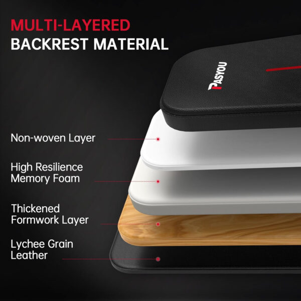 PASYOU Adjustable Weight Bench Full Body Workout Multi-Purpose Foldable Incline Decline Exercise Workout Bench for Home Gym