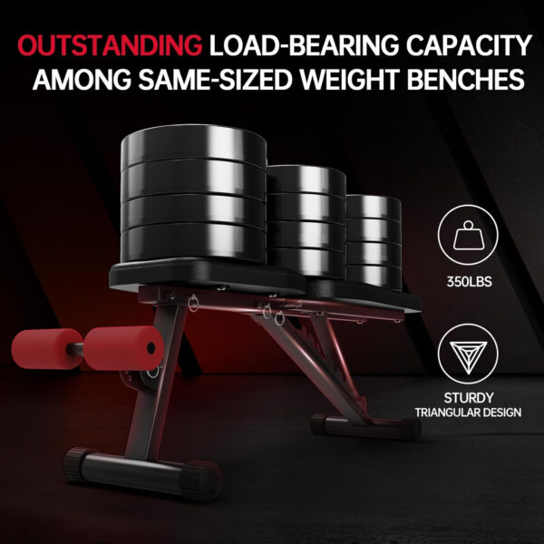 PASYOU Adjustable Weight Bench Full Body Workout Multi-Purpose Foldable Incline Decline Exercise Workout Bench for Home Gym