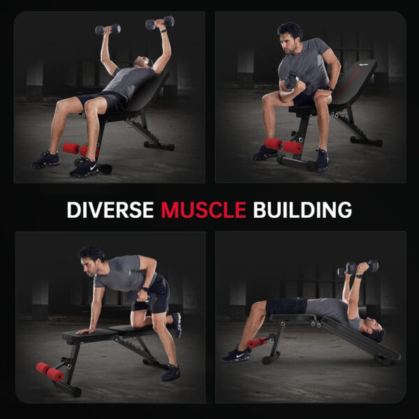 PASYOU Adjustable Weight Bench Full Body Workout Multi-Purpose Foldable Incline Decline Exercise Workout Bench for Home Gym