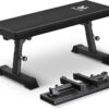 Adjustable Height Foldable Flat Weight Bench - 1300lb Heavy Duty Workout Bench for Home Gym Strength Training, Full Body & Ab Workouts