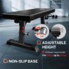 Adjustable Height Foldable Flat Weight Bench - 1300lb Heavy Duty Workout Bench for Home Gym Strength Training, Full Body & Ab Workouts