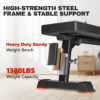 Adjustable Height Foldable Flat Weight Bench - 1300lb Heavy Duty Workout Bench for Home Gym Strength Training, Full Body & Ab Workouts