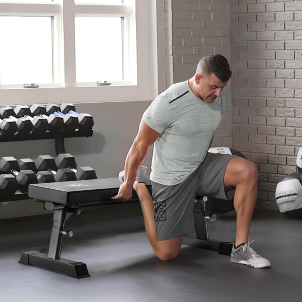 Adjustable Height Foldable Flat Weight Bench - 1300lb Heavy Duty Workout Bench for Home Gym Strength Training, Full Body & Ab Workouts