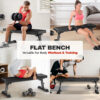 Adjustable Height Foldable Flat Weight Bench - 1300lb Heavy Duty Workout Bench for Home Gym Strength Training, Full Body & Ab Workouts
