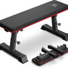 Adjustable Height Foldable Flat Weight Bench - 1300lb Heavy Duty Workout Bench for Home Gym Strength Training, Full Body & Ab Workouts