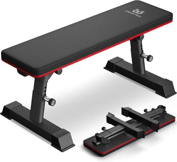 Adjustable Height Foldable Flat Weight Bench - 1300lb Heavy Duty Workout Bench for Home Gym Strength Training, Full Body & Ab Workouts