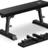 Adjustable Height Foldable Flat Weight Bench - 1300lb Heavy Duty Workout Bench for Home Gym Strength Training, Full Body & Ab Workouts