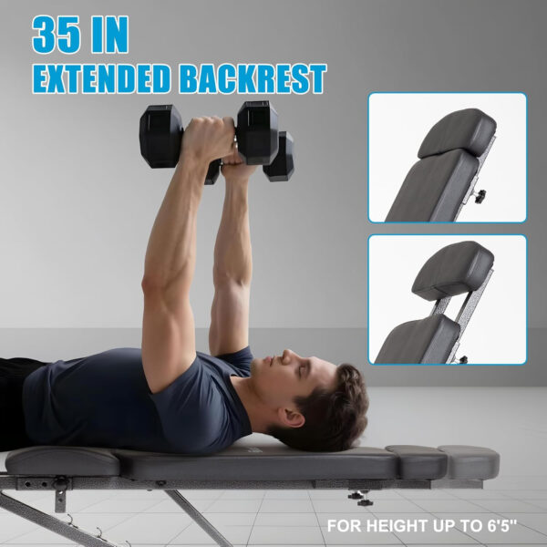BARWING Adjustable Weight Bench Workout Bench, 1000 LB Heavy Duty Incline Decline Bench for Home Gym, Easy Assembly Foldable Training Lifting Bench, Ultra Short Gap 2025 New Version