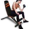 Gymenist Exercise Bench Adjustable Foldable Compact Workout Weight Bench Easy To Carry NO ASSEMBLY NEEDED, Black-Orange (FOLD-110B)