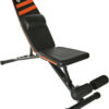 Gymenist Exercise Bench Adjustable Foldable Compact Workout Weight Bench Easy To Carry NO ASSEMBLY NEEDED, Black-Orange (FOLD-110B)