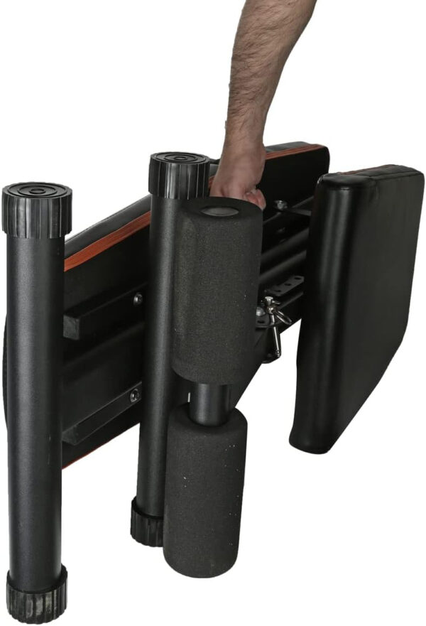 Gymenist Exercise Bench Adjustable Foldable Compact Workout Weight Bench Easy To Carry NO ASSEMBLY NEEDED, Black-Orange (FOLD-110B)