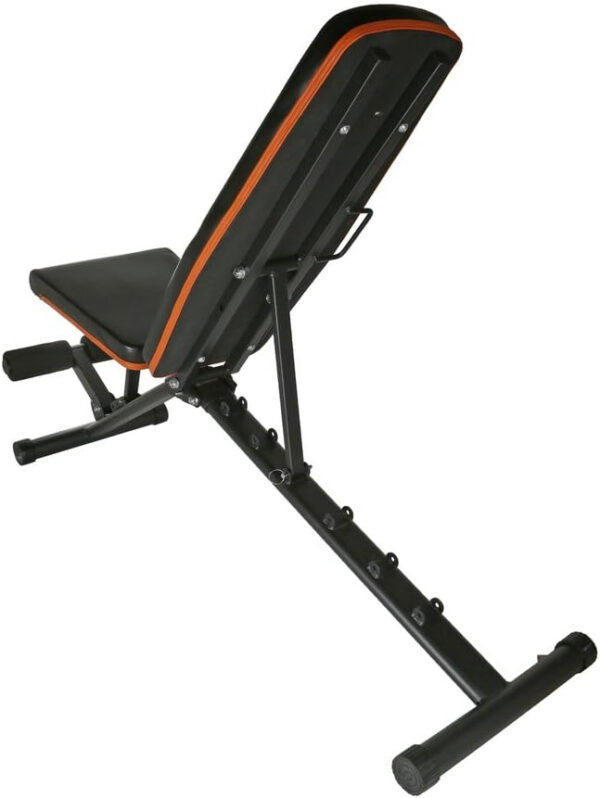 Gymenist Exercise Bench Adjustable Foldable Compact Workout Weight Bench Easy To Carry NO ASSEMBLY NEEDED, Black-Orange (FOLD-110B)