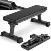 BODY RHYTHM Semi-Commercial Foldable Flat Bench for Multi-Purpose Weight Training and Ab Workout, Flat Weight Workout Exercise Bench with 1000lb Weight Capacity for Strength Training Bench Press, Suitable for Home and Gym.