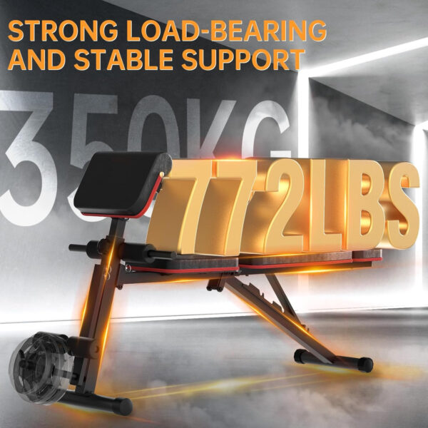68936d3bbf2de16ec2b0d2df05f14777413337ce97aeb9db430f8.jpg JOROTO Adjustable Weight Bench Foldable Workout Bench with Leg Extension and Preacher Curl Incline Decline Exercise Bench Press 772LBS Load Strength Training Benches for Home Gym Full Body Workout
