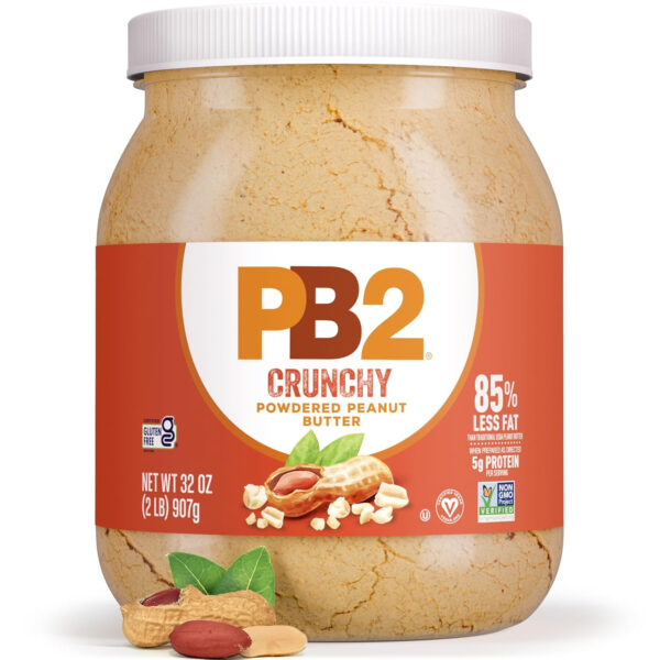 PB2 Pure Peanut Butter Powder - [2 lb/32 oz Jar] - No Added Sugar, No Added Salt, No Added Preservatives - 100% All Natural Roasted Peanuts - 6g of Plant-Based Protein