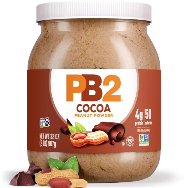PB2 Pure Peanut Butter Powder - [2 lb/32 oz Jar] - No Added Sugar, No Added Salt, No Added Preservatives - 100% All Natural Roasted Peanuts - 6g of Plant-Based Protein