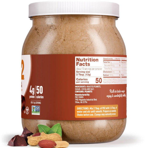 PB2 Pure Peanut Butter Powder - [2 lb/32 oz Jar] - No Added Sugar, No Added Salt, No Added Preservatives - 100% All Natural Roasted Peanuts - 6g of Plant-Based Protein