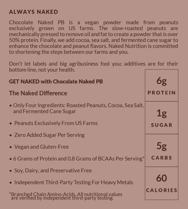 Organic Powdered Peanut Butter from US Farms – Bulk, Only 1 Ingredient - Roasted Peanuts, Vegan, No Additives, Preservative Free, No Salt, No Sugar - 45 Servings - NAKED PB