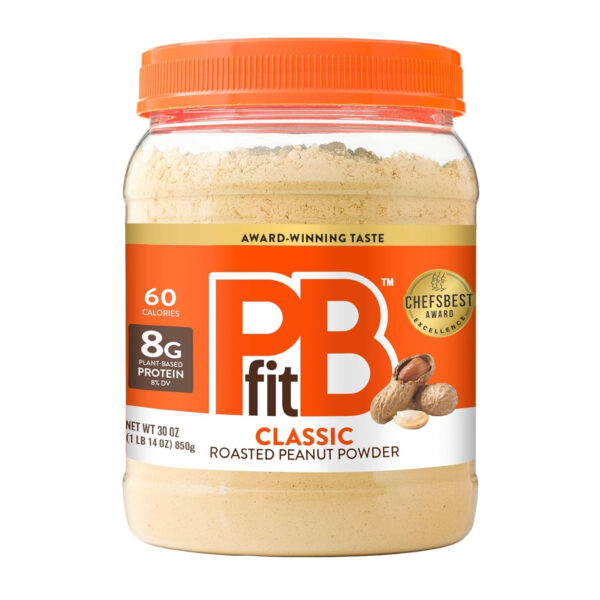 6893723c6f20782962b01bcdf42386515c2eb34250ac6d8512920.jpg PBfit 30 Ounce Classic Peanut Butter Powder, Powdered Peanut Butter Spread From Real Roasted Peanuts, 8g of Protein 8% DV, Gluten-Free, 60 calories, 87% less fat (Pack of 1)